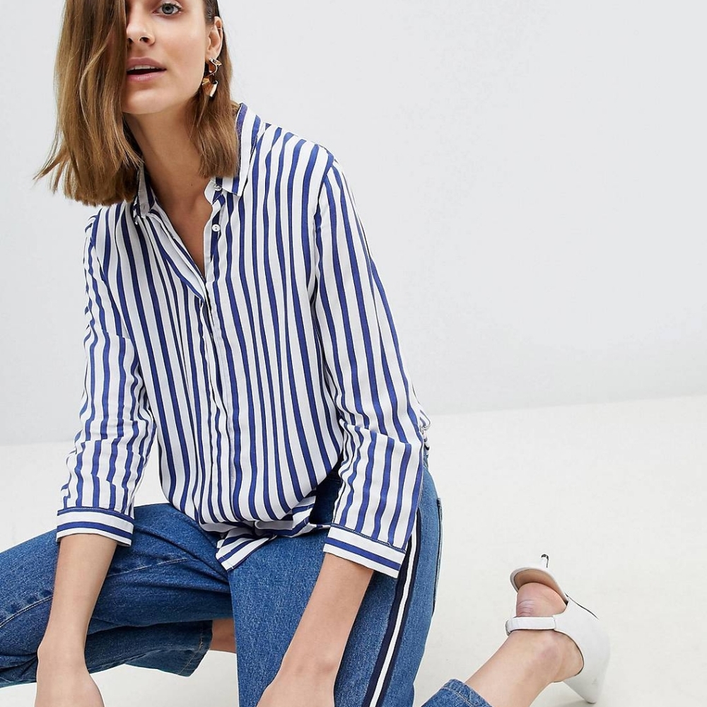 Striped button down shirt